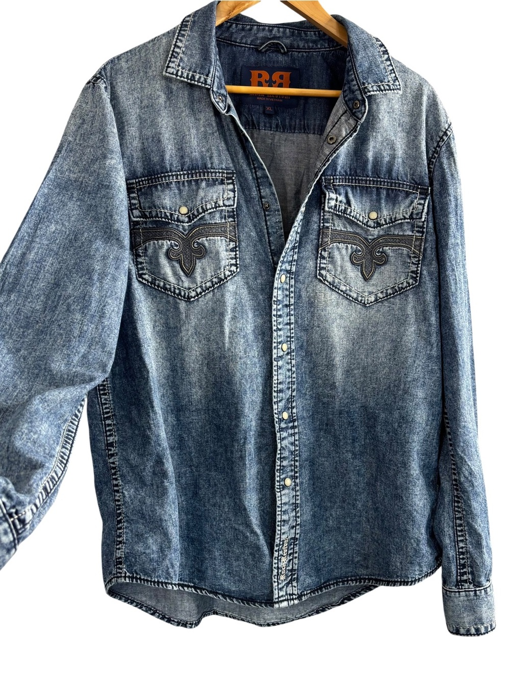Rock Revival Men's Denim Shacket Shirt Jacket Size Xl